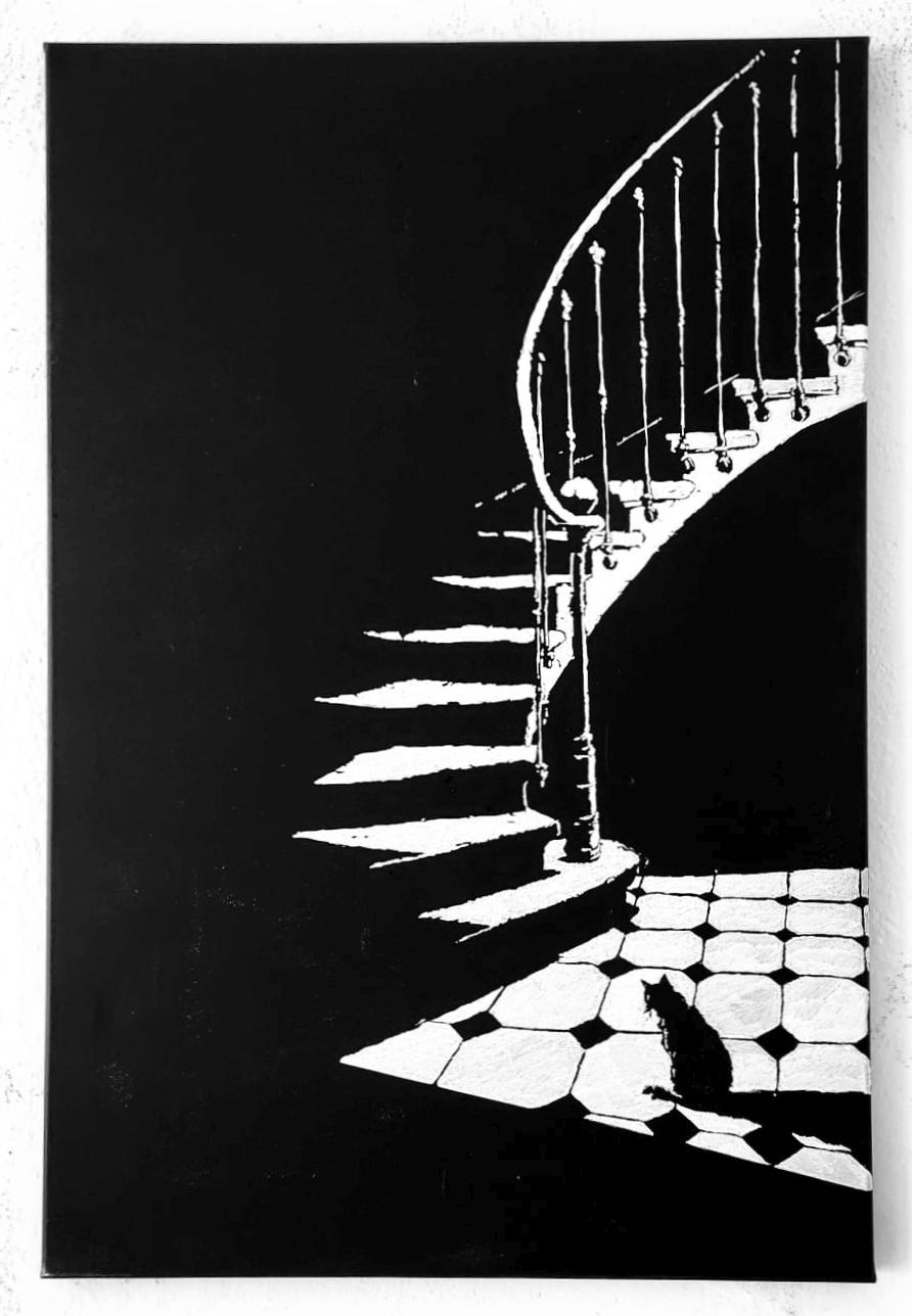 ArteDiAlina.com painting: That cat is not black